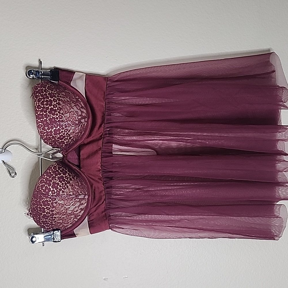 Victoria's Secret Burgandy Baby Doll size 32C